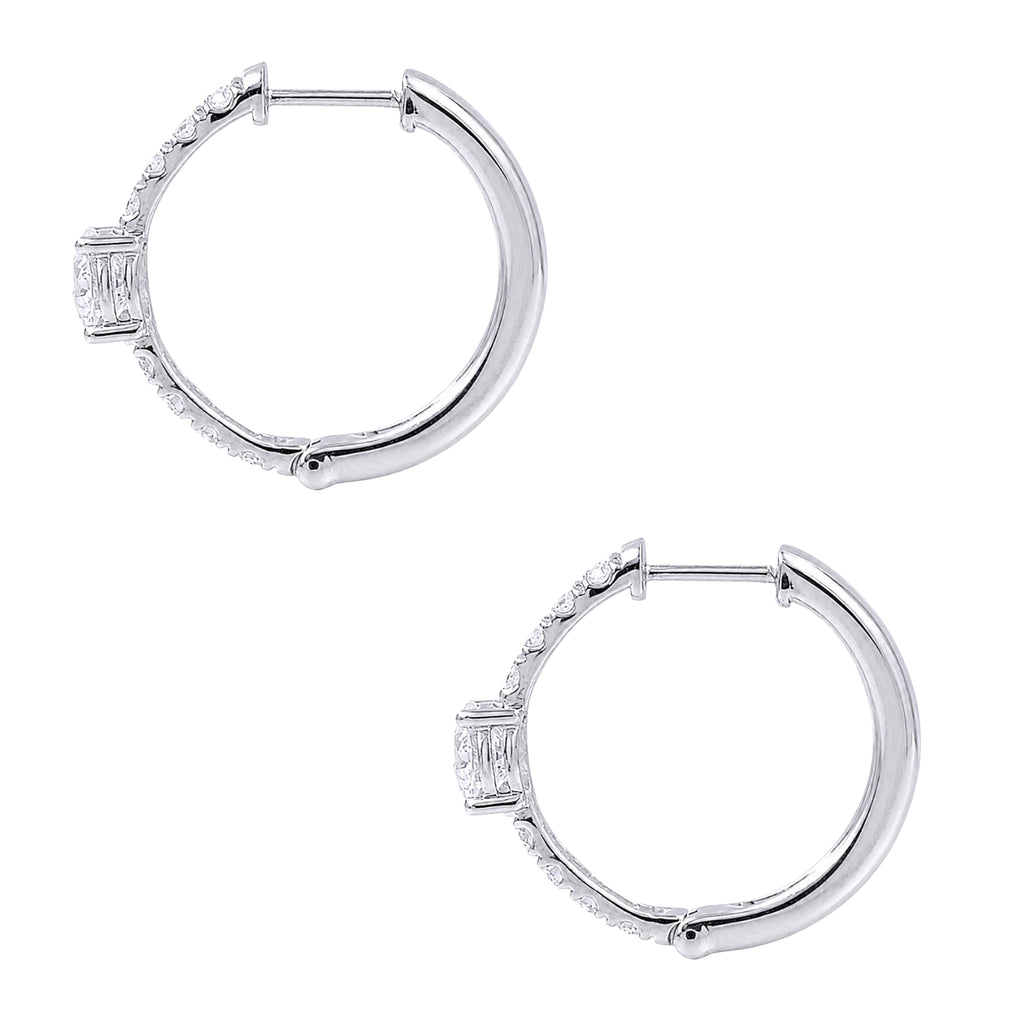 Diamonair Lab-Grown Diamond Earrings for Women | Sterling Silver | Round Cut | Prong, Post Back | F Color, VS+ Clarity | 3.00 Total Carat Weight | Anniversary, Wedding, Birthday Gift
