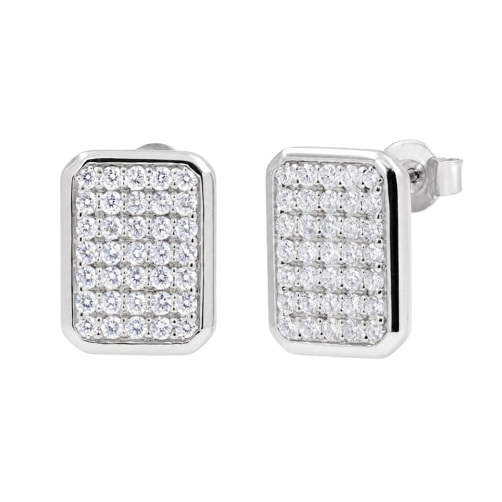 Diamonair Lab-Grown Diamond Earrings for Women | Sterling Silver | Round Cut | Prong, Push Back | F Color, VS+ Clarity | 1.00 Total Carat Weight | Anniversary, Wedding, Birthday Gift