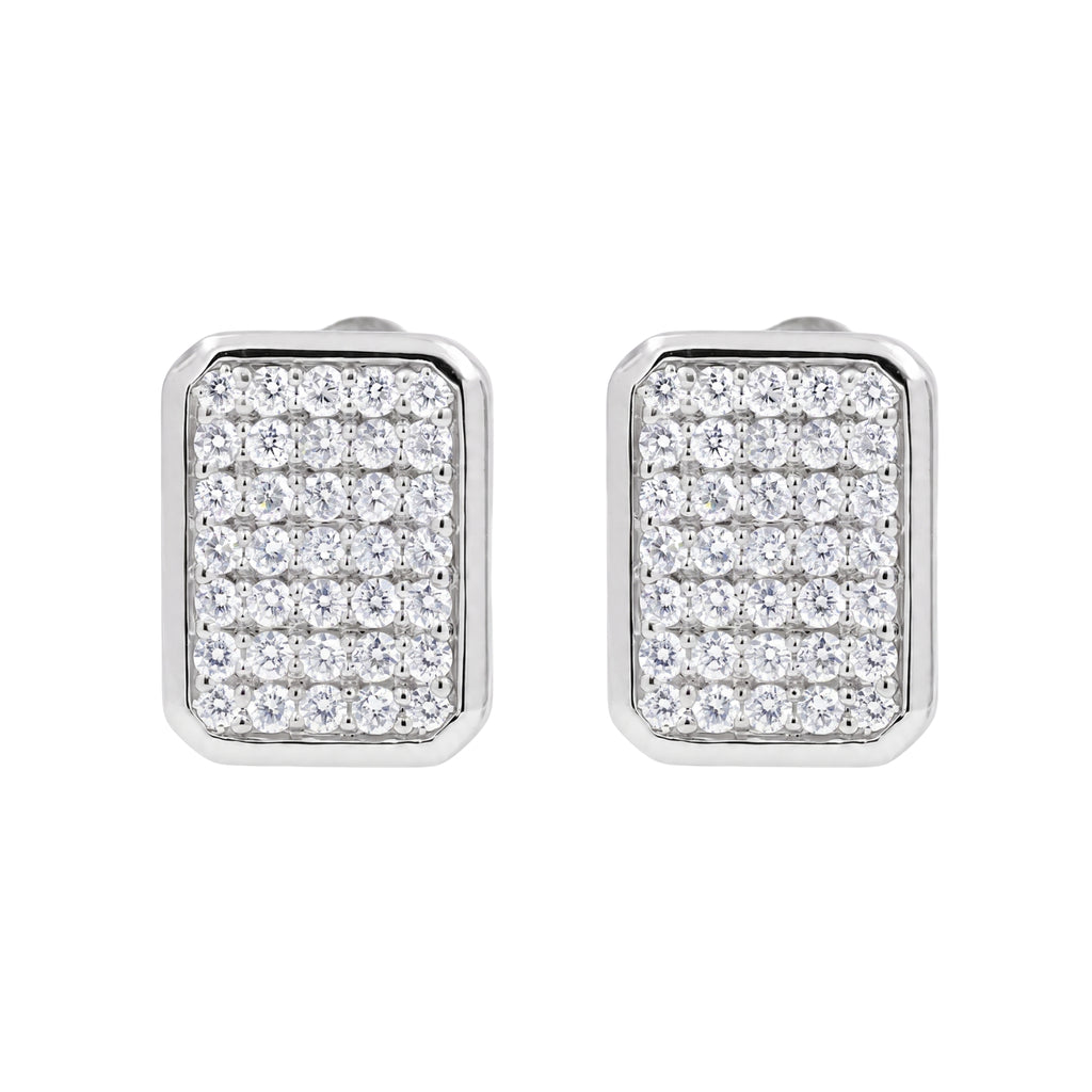 Diamonair Lab-Grown Diamond Earrings for Women | Sterling Silver | Round Cut | Prong, Push Back | F Color, VS+ Clarity | 1.00 Total Carat Weight | Anniversary, Wedding, Birthday Gift