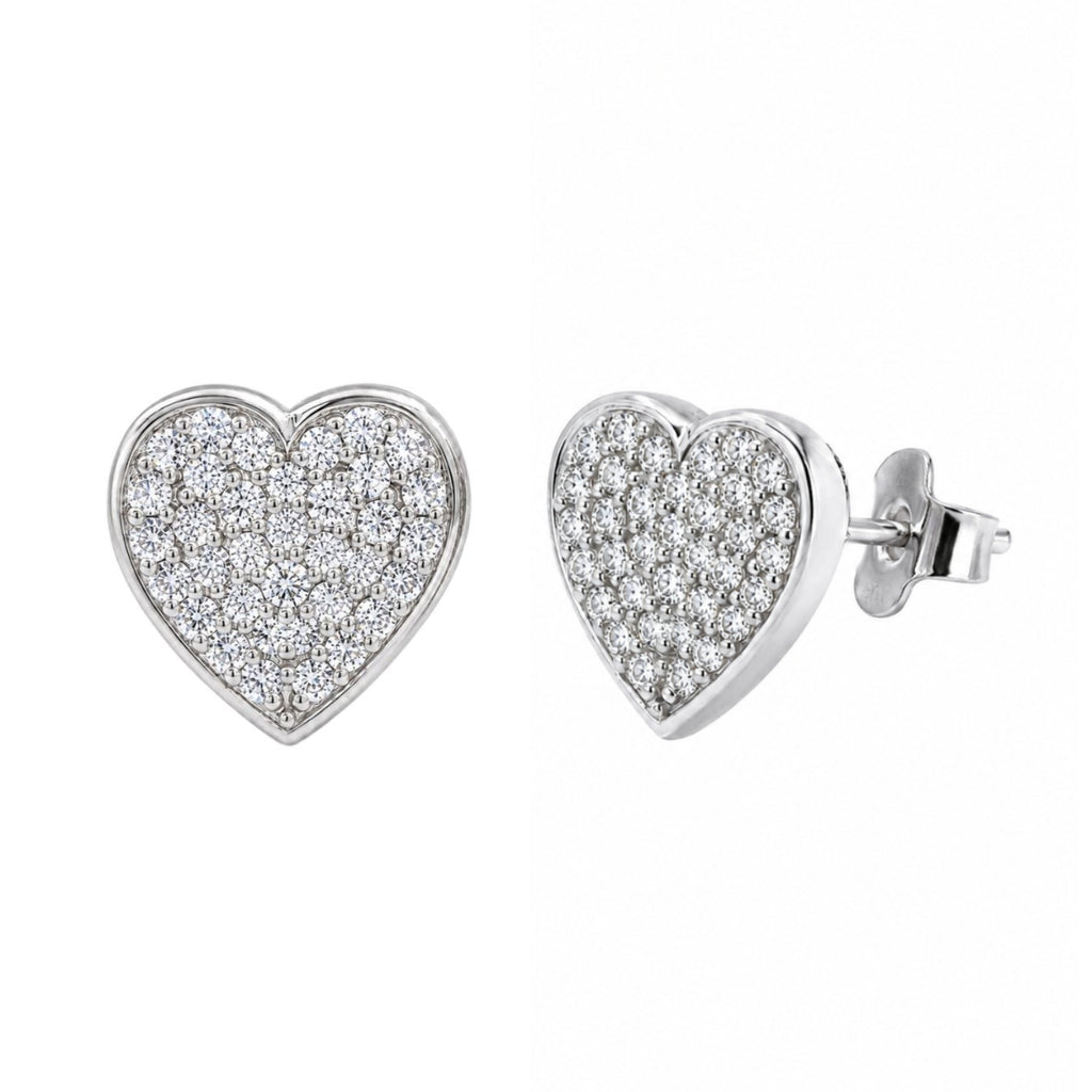 Diamonair Lab-Grown Diamond Earrings for Women | Sterling Silver | Round Cut | Prong, Push Back | F Color, VS+ Clarity | 2.00 Total Carat Weight | Anniversary, Wedding, Birthday Gift