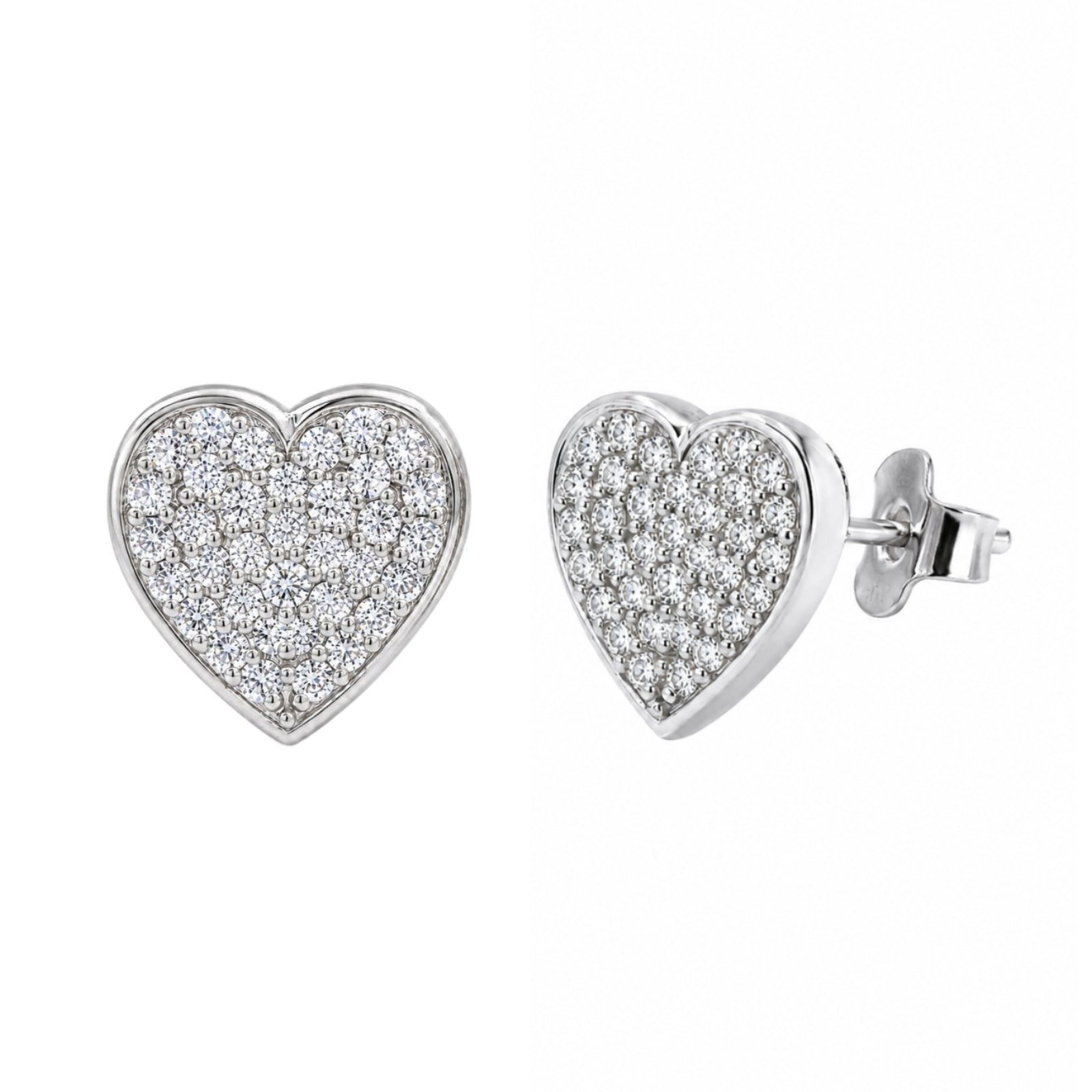 Diamonair Lab-Grown Diamond Earrings for Women | Sterling Silver | Round Cut | Prong, Push Back | F Color, VS+ Clarity | 2.00 Total Carat Weight | Anniversary, Wedding, Birthday Gift