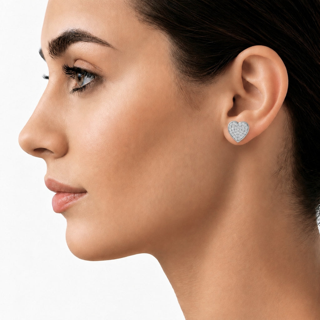 Diamonair Lab-Grown Diamond Earrings for Women | Sterling Silver | Round Cut | Prong, Push Back | F Color, VS+ Clarity | 2.00 Total Carat Weight | Anniversary, Wedding, Birthday Gift