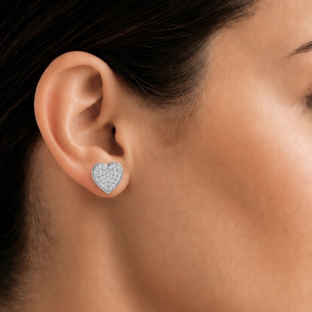 Diamonair Lab-Grown Diamond Earrings for Women | Sterling Silver | Round Cut | Prong, Push Back | F Color, VS+ Clarity | 2.00 Total Carat Weight | Anniversary, Wedding, Birthday Gift