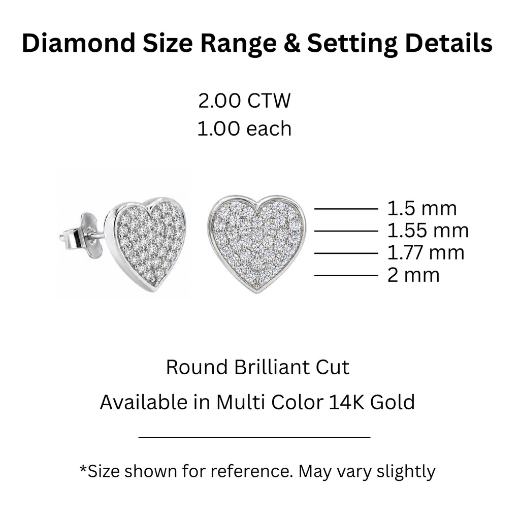 Diamonair Lab-Grown Diamond Earrings for Women | Sterling Silver | Round Cut | Prong, Push Back | F Color, VS+ Clarity | 2.00 Total Carat Weight | Anniversary, Wedding, Birthday Gift