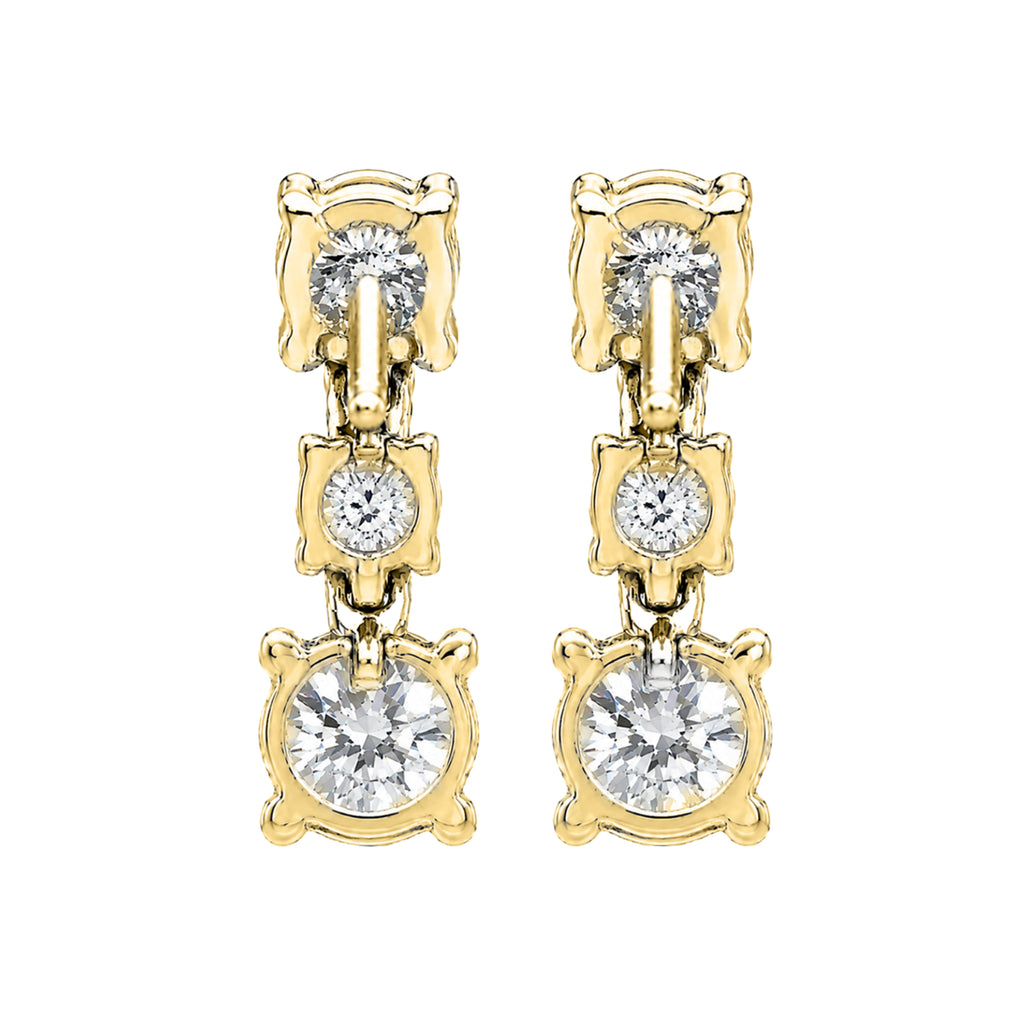 Diamonair Lab Grown Diamond (F/VS+) 1.00 carat Round cut Sterling Silver Drop Earrings - Sterling Silver | Gold over Silver