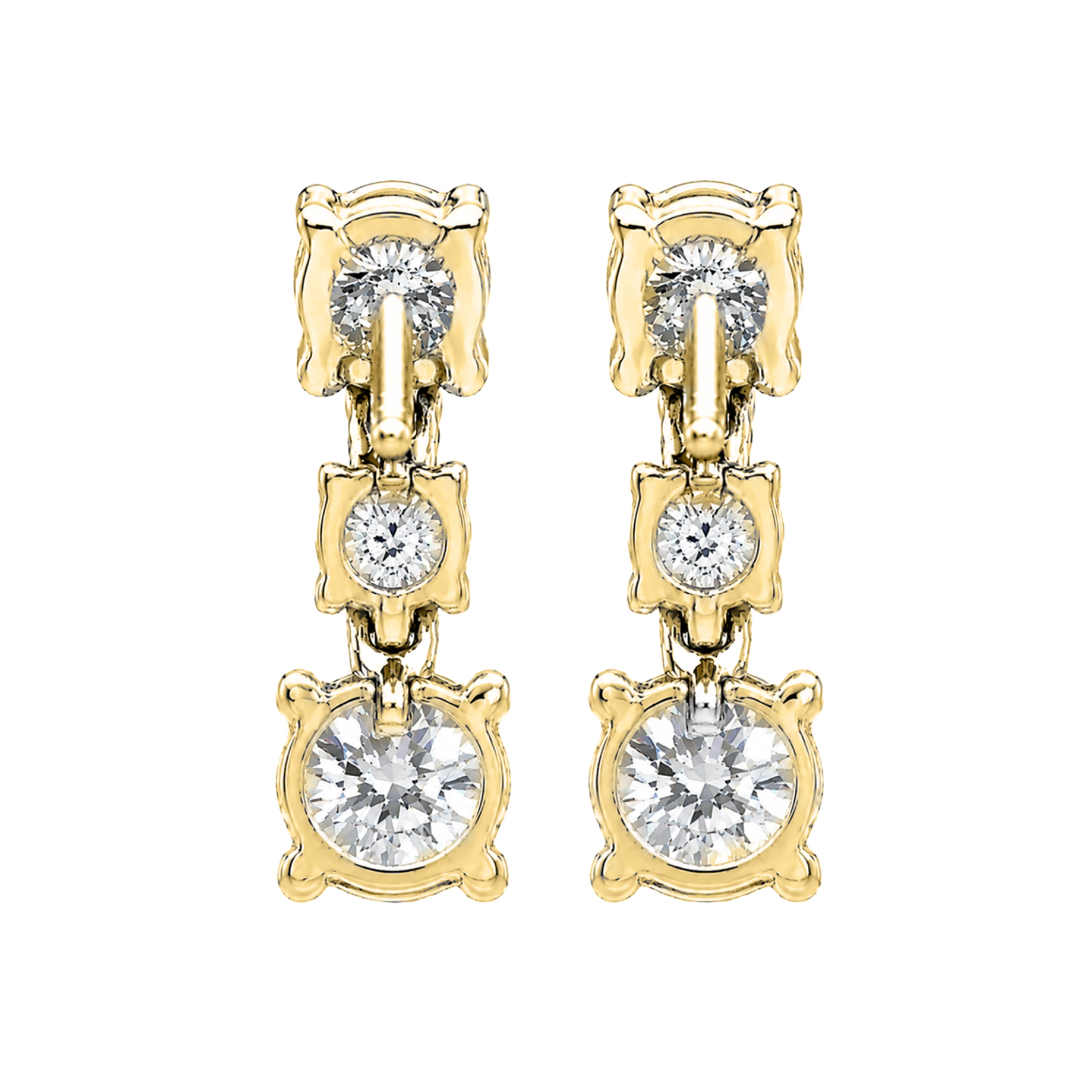 Diamonair Lab Grown Diamond (F/VS+) 1.00 carat Round cut Sterling Silver Drop Earrings - Sterling Silver | Gold over Silver