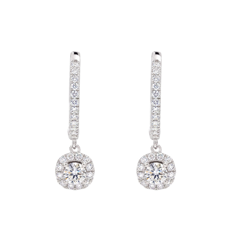 Diamonair Lab-Grown Diamond Earrings for Women | Sterling Silver | Round Cut | Prong, Lever Back | F Color, VS+ Clarity | 3.00 Total Carat Weight | Anniversary, Wedding, Birthday Gift