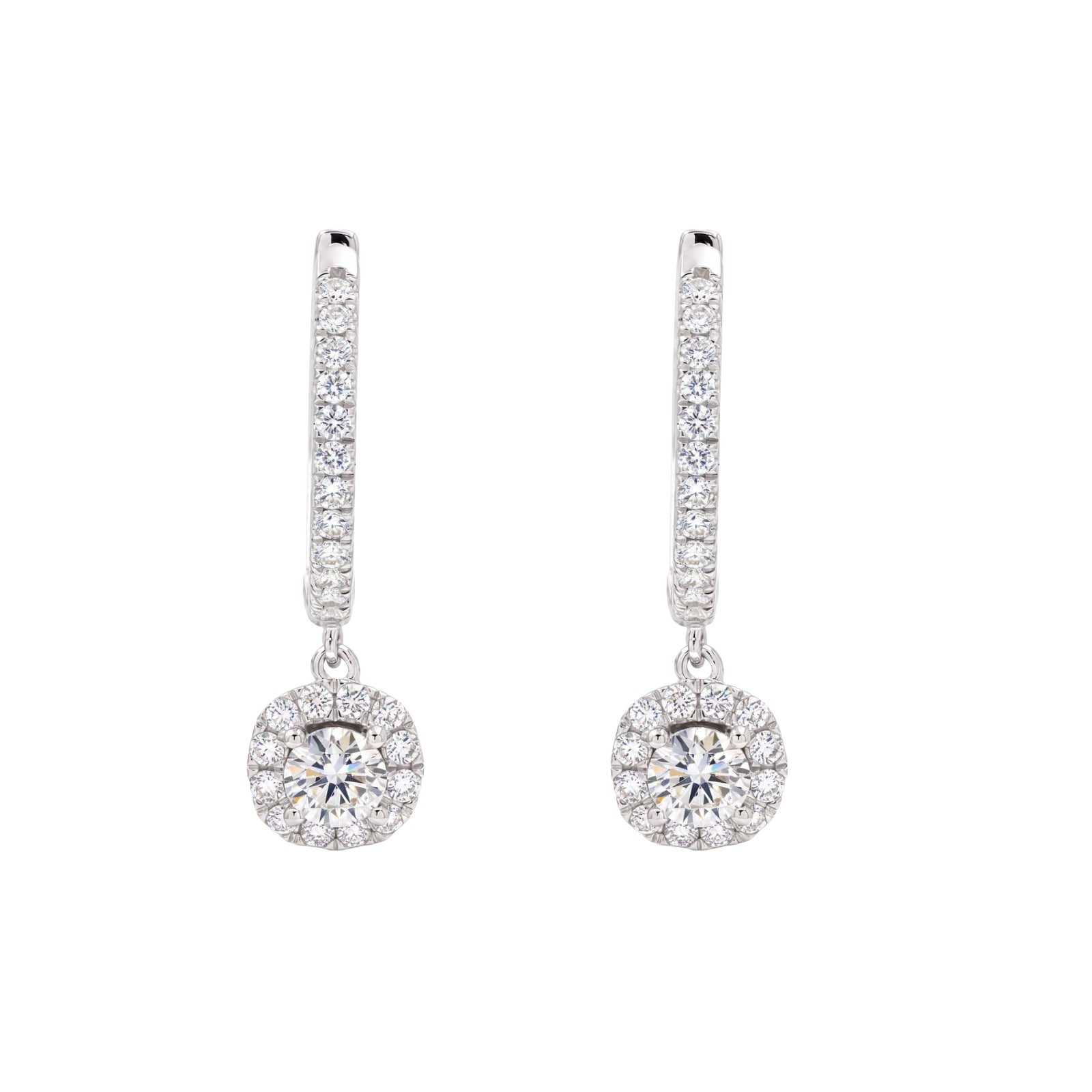 Diamonair Lab-Grown Diamond Earrings for Women | Sterling Silver | Round Cut | Prong, Lever Back | F Color, VS+ Clarity | 3.00 Total Carat Weight | Anniversary, Wedding, Birthday Gift