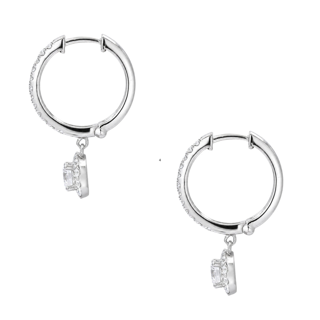 Diamonair Lab-Grown Diamond Earrings for Women | Sterling Silver | Round Cut | Prong, Lever Back | F Color, VS+ Clarity | 3.00 Total Carat Weight | Anniversary, Wedding, Birthday Gift