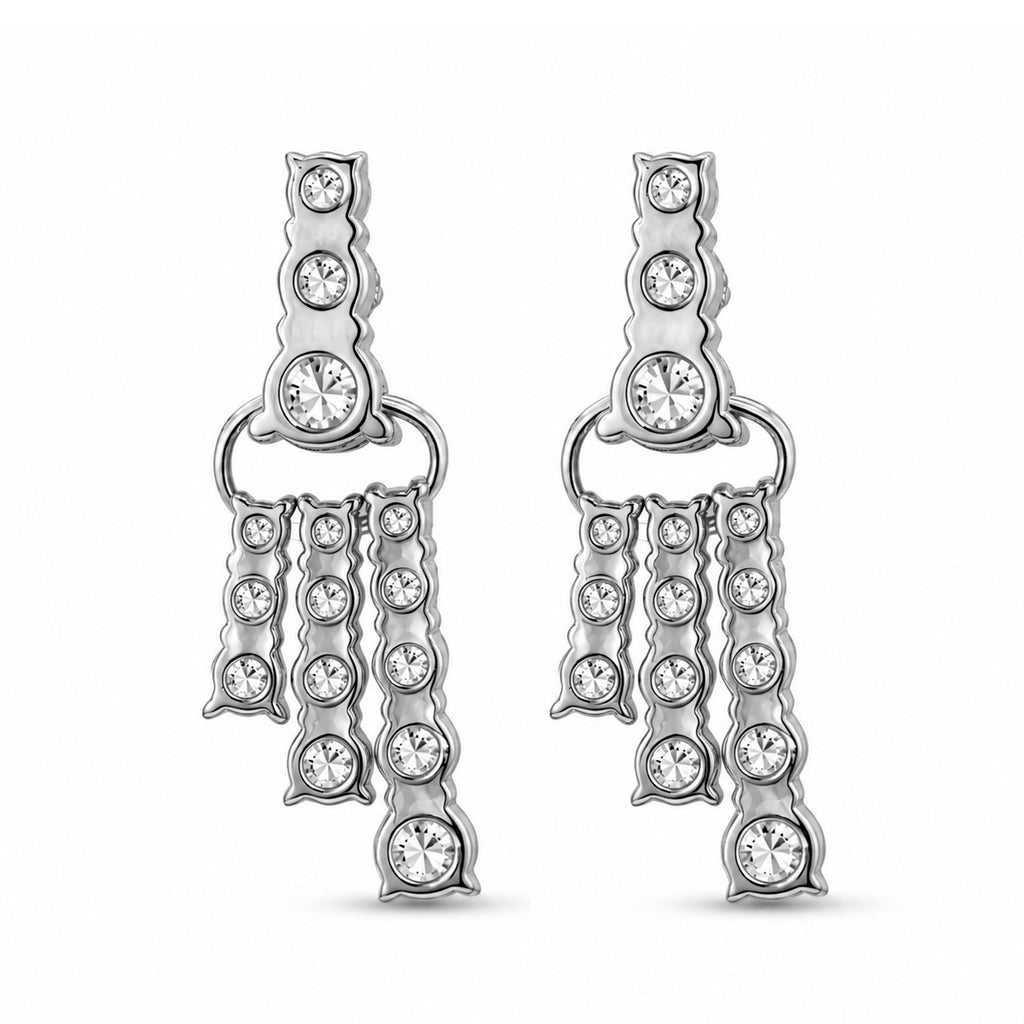 Diamonair Lab Grown Diamond (F/VS+) 2.00 carat Round cut Sterling Silver Drop Earrings - Sterling Silver | Gold over Silver