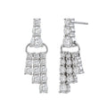 Diamonair Lab Grown Diamond (F/VS+) 2.00 carat Round cut Sterling Silver Drop Earrings - Sterling Silver | Gold over Silver