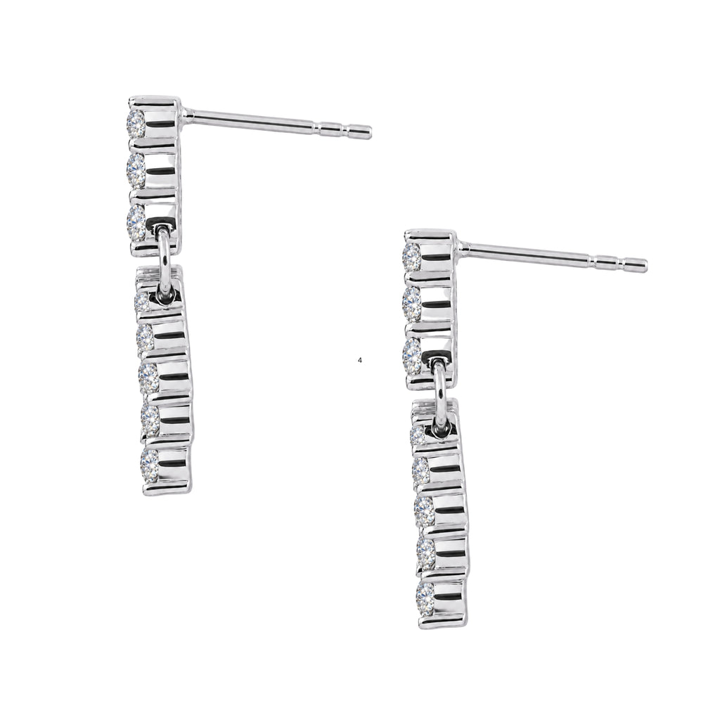 Diamonair Lab Grown Diamond (F/VS+) 2.00 carat Round cut Sterling Silver Drop Earrings - Sterling Silver | Gold over Silver