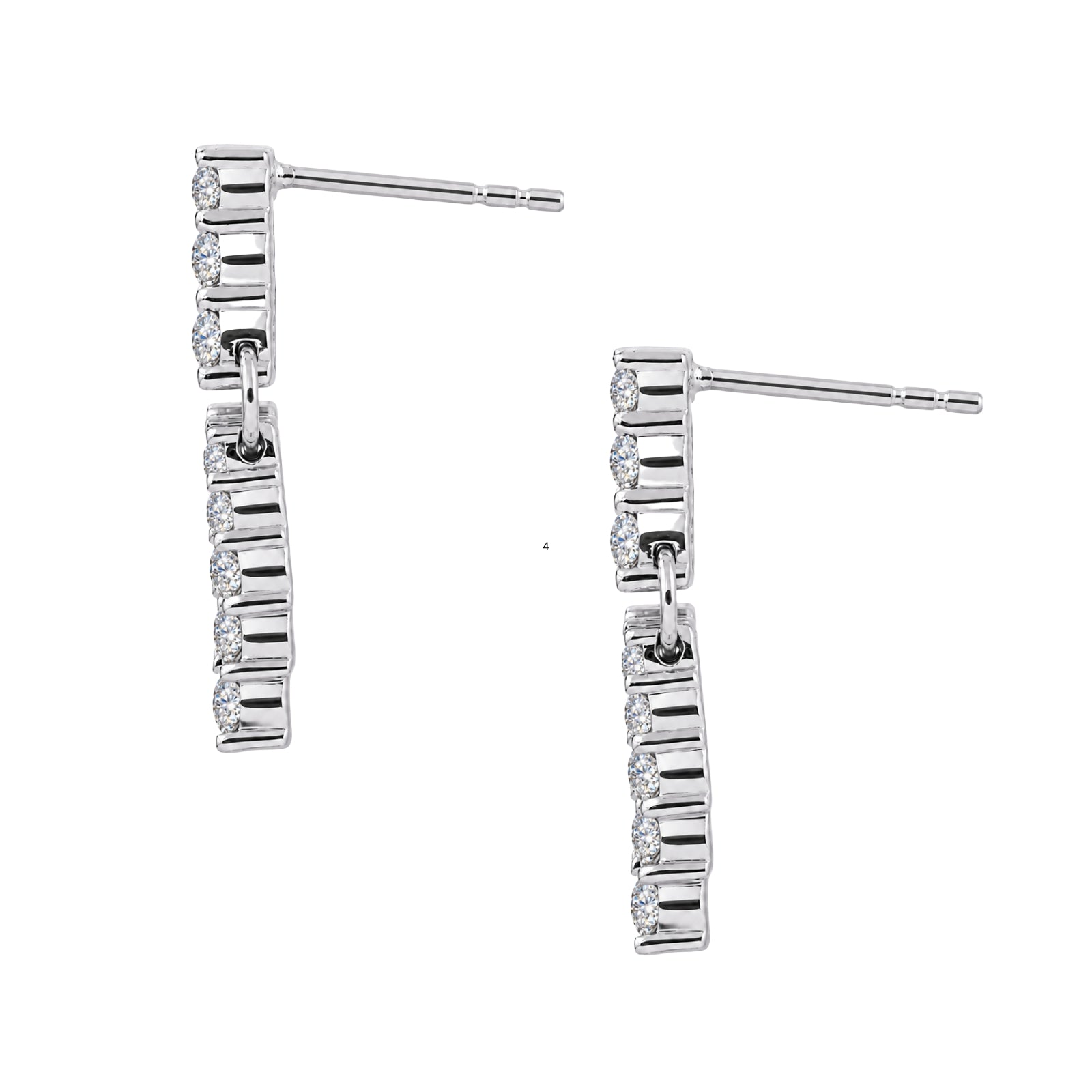 Diamonair Lab Grown Diamond (F/VS+) 2.00 carat Round cut Sterling Silver Drop Earrings - Sterling Silver | Gold over Silver