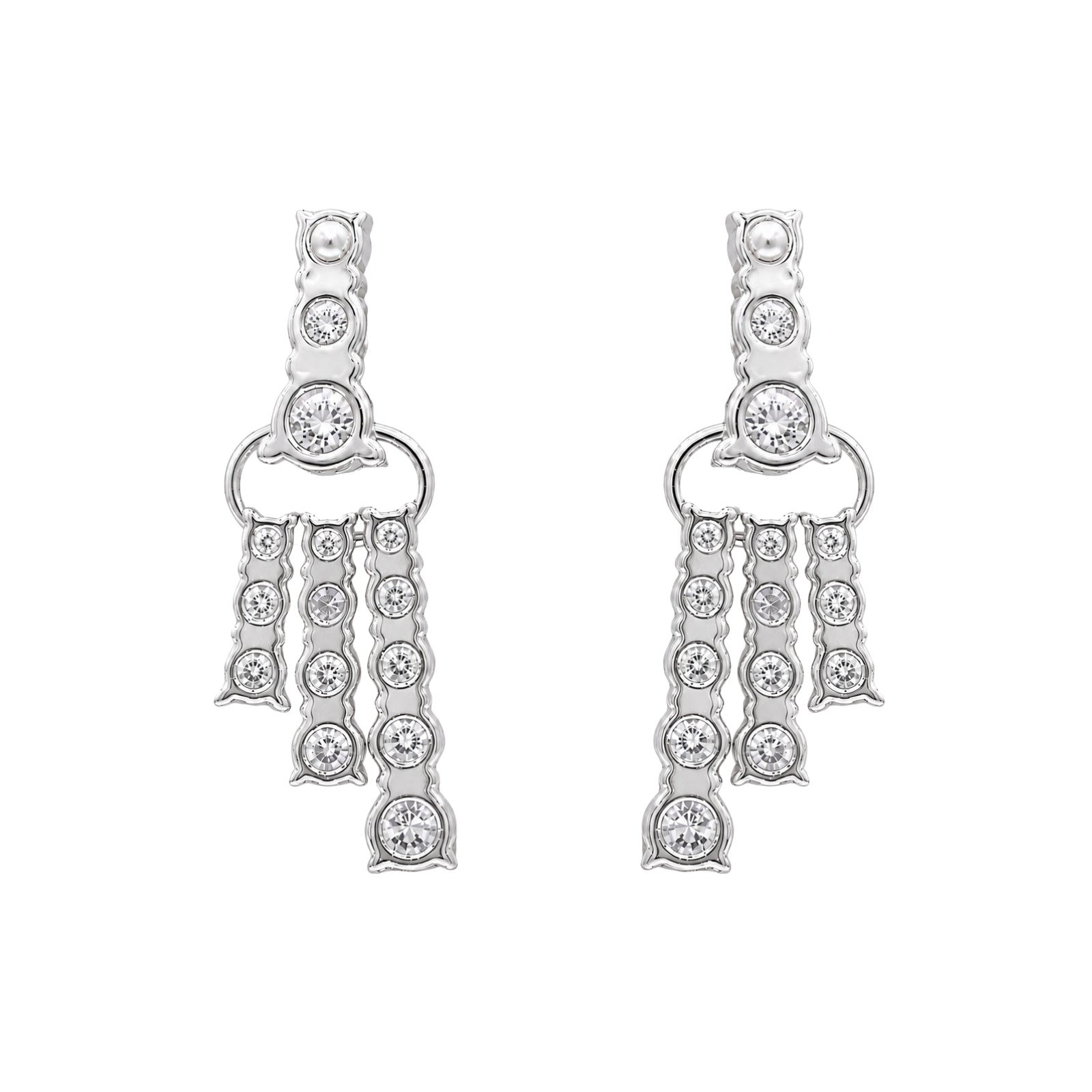 Diamonair Lab Grown Diamond (F/VS+) 2.00 carat Round cut Sterling Silver Drop Earrings - Sterling Silver | Gold over Silver