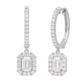 Diamonair Lab Grown Diamond (F/VS+) 3.00 carat Round cut Sterling Silver Dangle Earrings - Sterling Silver | Gold over Silver