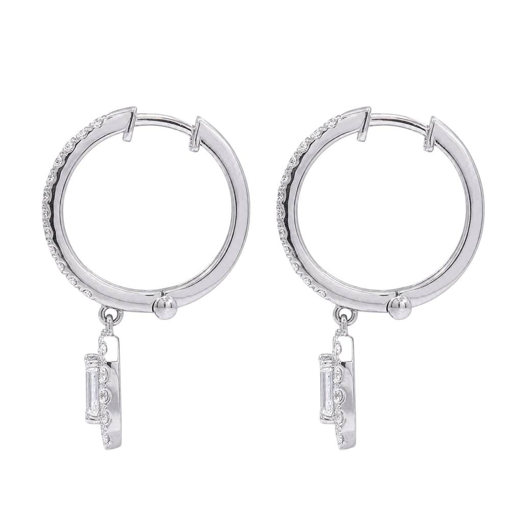 Diamonair Lab Grown Diamond (F/VS+) 3.00 carat Round cut Sterling Silver Dangle Earrings - Sterling Silver | Gold over Silver
