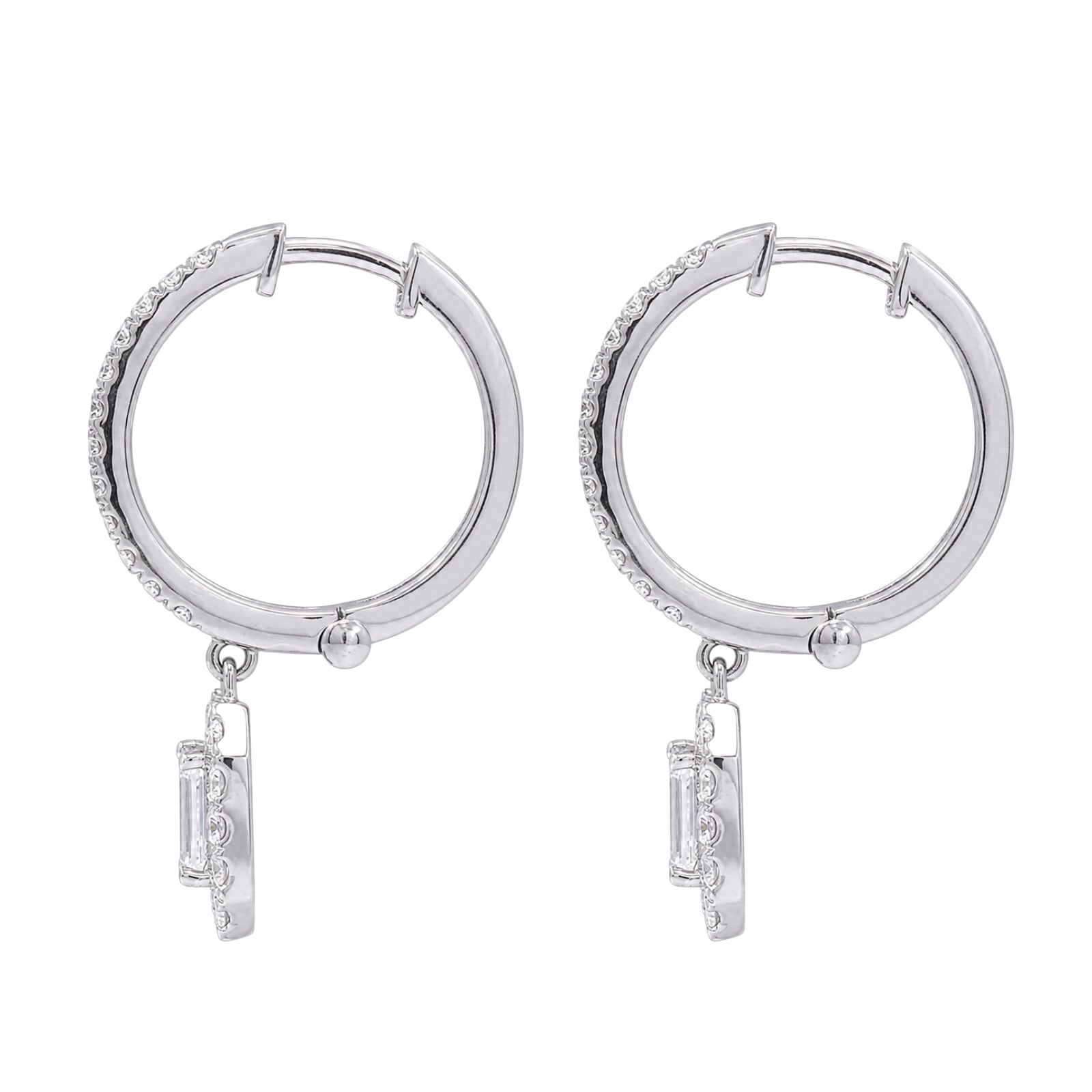 Diamonair Lab Grown Diamond (F/VS+) 3.00 carat Round cut Sterling Silver Dangle Earrings - Sterling Silver | Gold over Silver