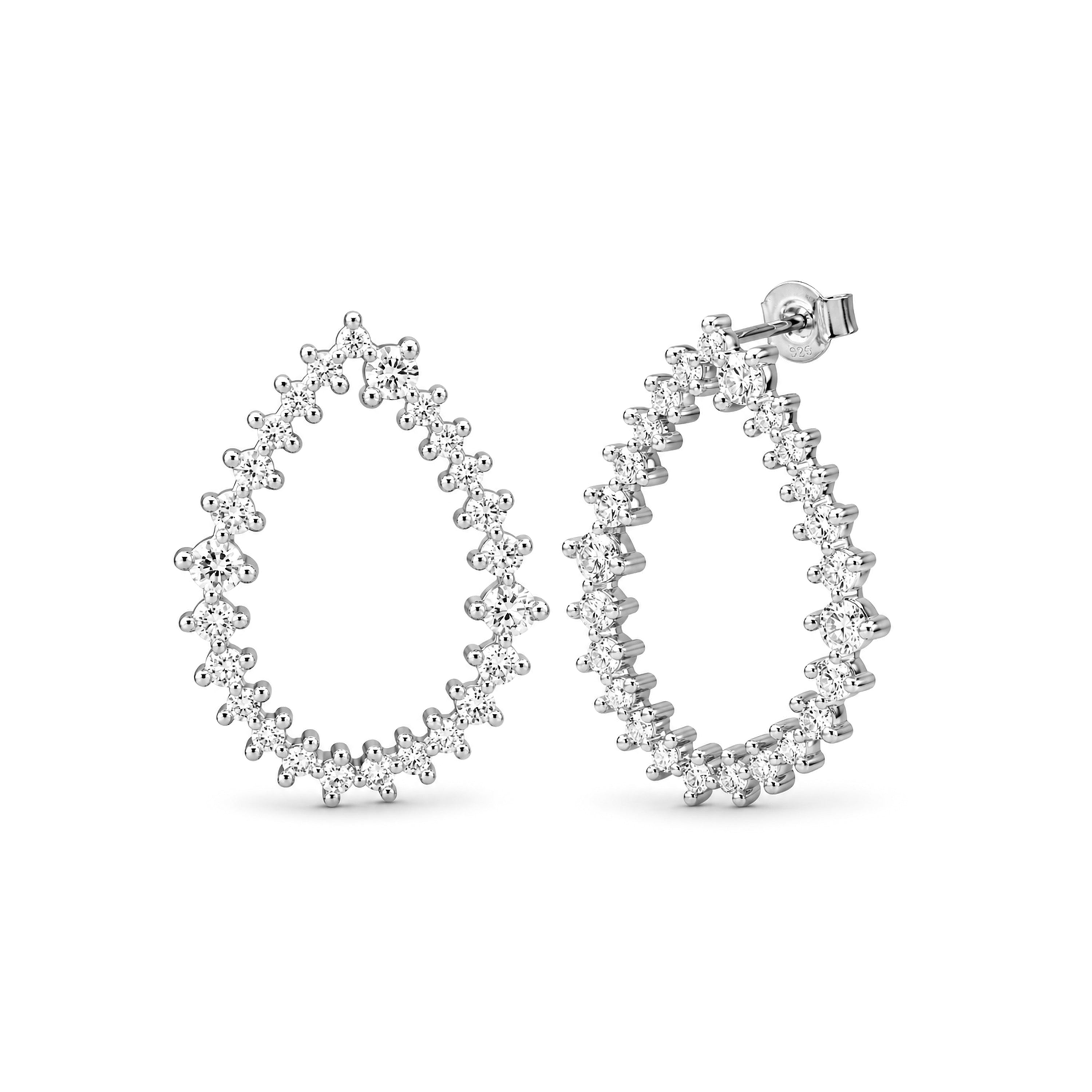 Diamonair Lab-Grown Diamond Earrings for Women | Sterling Silver | Round Cut | Prong, Push Back | F Color, VS+ Clarity | 2.00 Total Carat Weight | Anniversary, Wedding, Birthday Gift