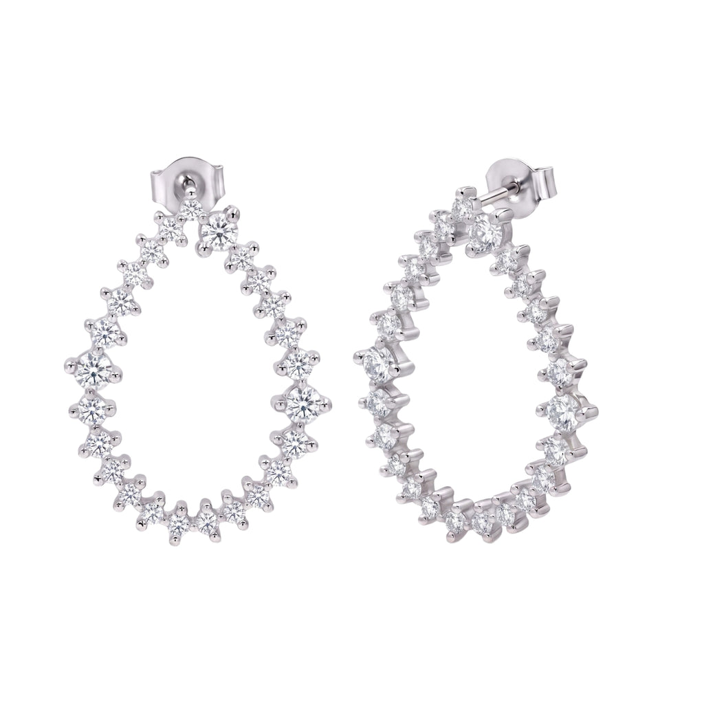 Diamonair Lab-Grown Diamond Earrings for Women | Sterling Silver | Round Cut | Prong, Push Back | F Color, VS+ Clarity | 2.00 Total Carat Weight | Anniversary, Wedding, Birthday Gift