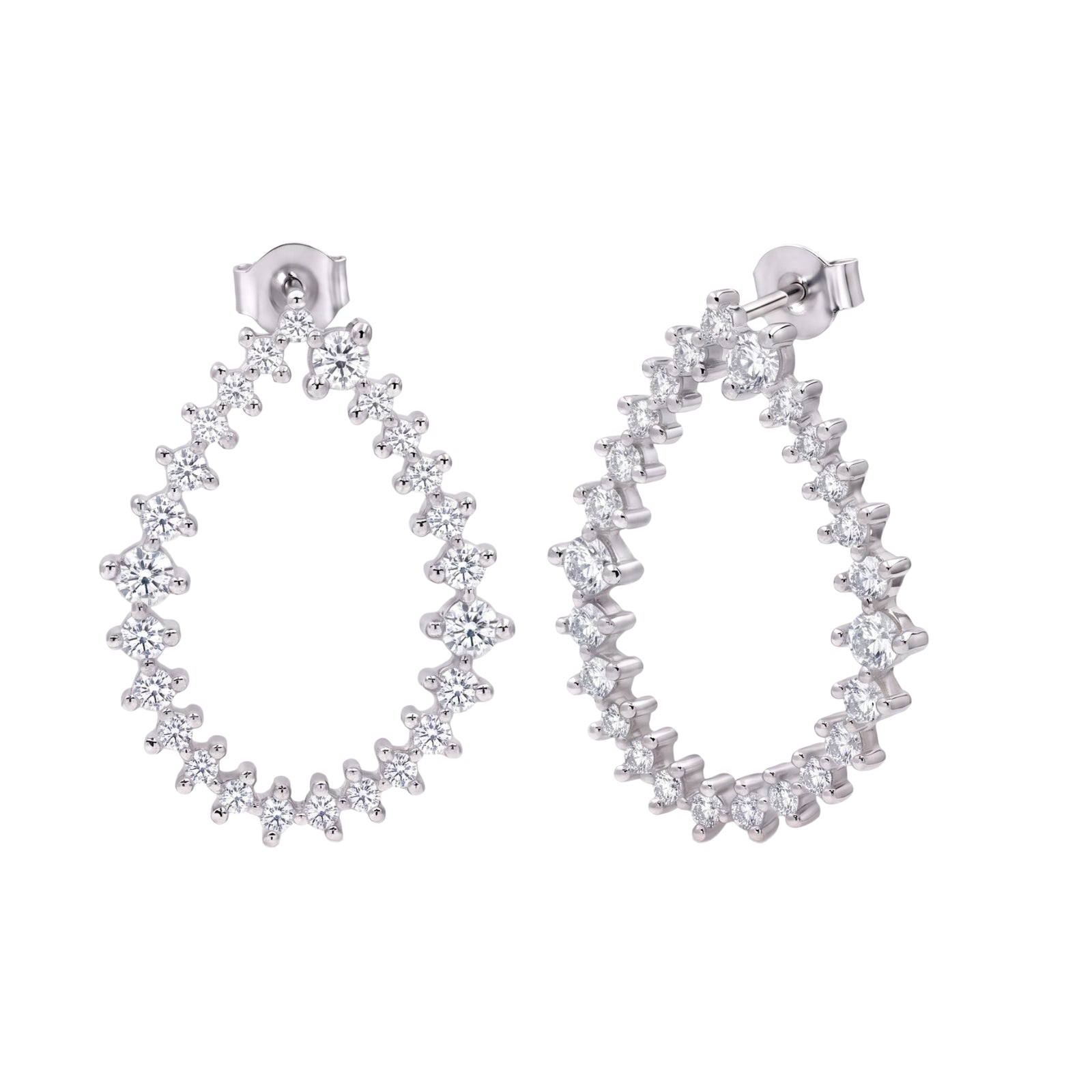 Diamonair Lab-Grown Diamond Earrings for Women | Sterling Silver | Round Cut | Prong, Push Back | F Color, VS+ Clarity | 2.00 Total Carat Weight | Anniversary, Wedding, Birthday Gift