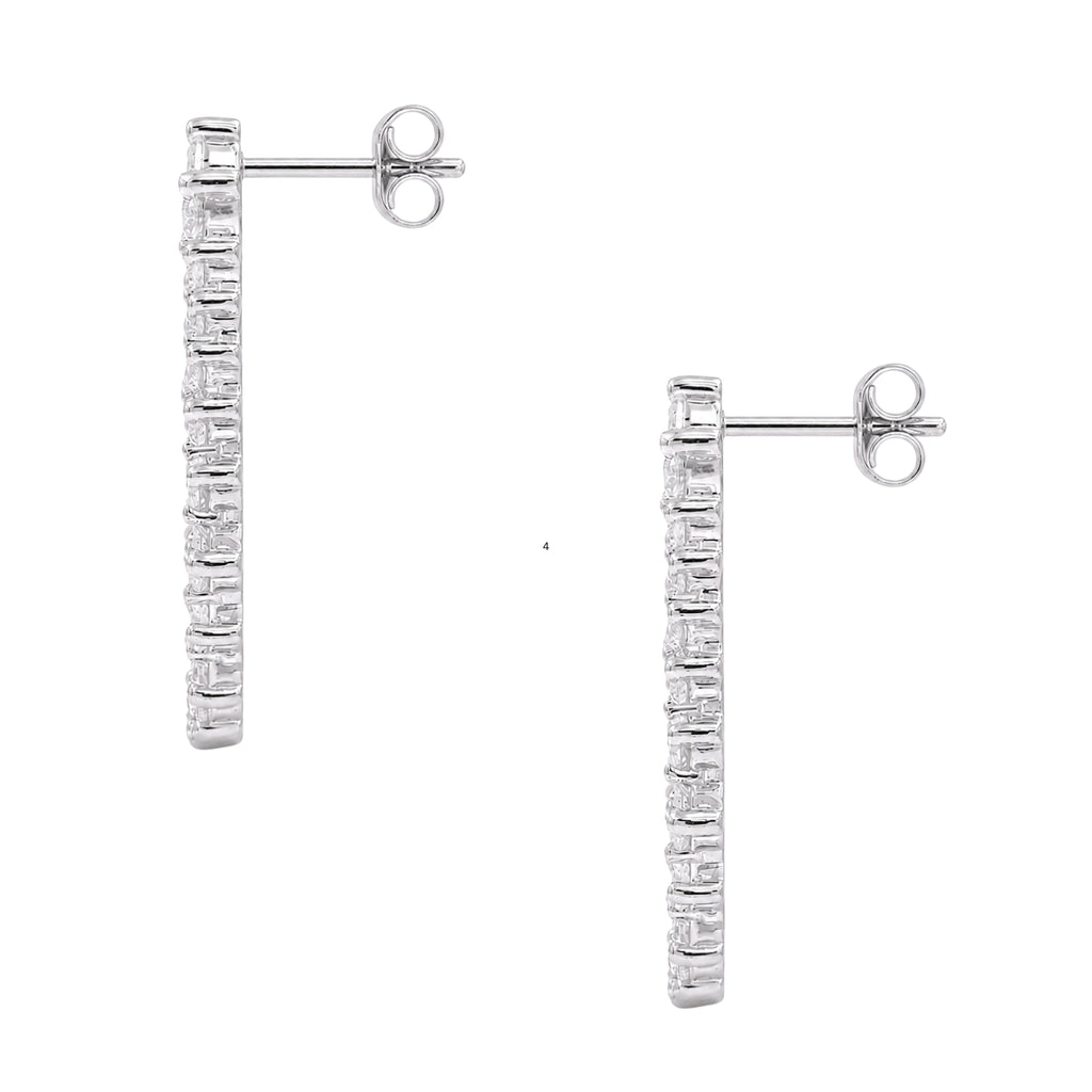 Diamonair Lab-Grown Diamond Earrings for Women | Sterling Silver | Round Cut | Prong, Push Back | F Color, VS+ Clarity | 2.00 Total Carat Weight | Anniversary, Wedding, Birthday Gift