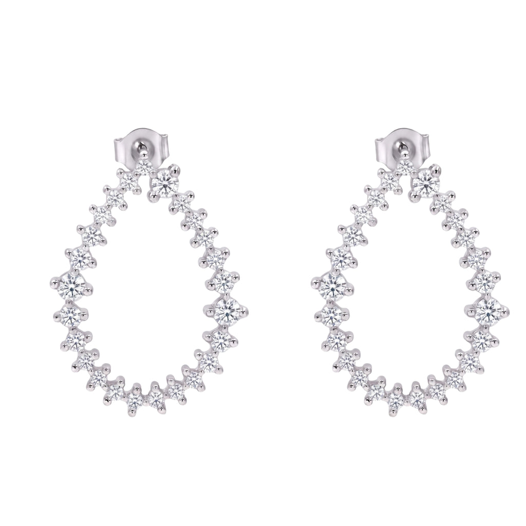 Diamonair Lab-Grown Diamond Earrings for Women | Sterling Silver | Round Cut | Prong, Push Back | F Color, VS+ Clarity | 2.00 Total Carat Weight | Anniversary, Wedding, Birthday Gift