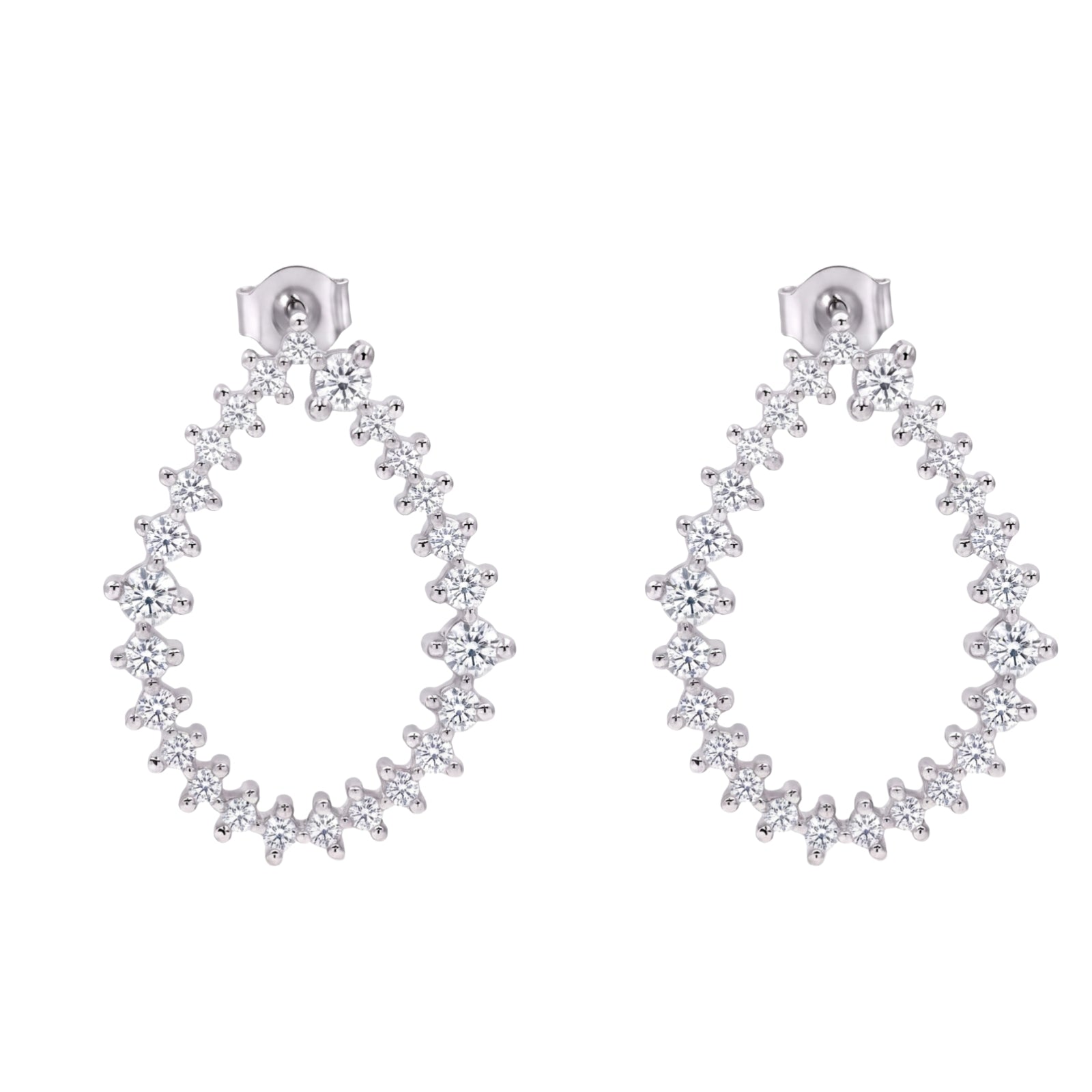 Diamonair Lab-Grown Diamond Earrings for Women | Sterling Silver | Round Cut | Prong, Push Back | F Color, VS+ Clarity | 2.00 Total Carat Weight | Anniversary, Wedding, Birthday Gift