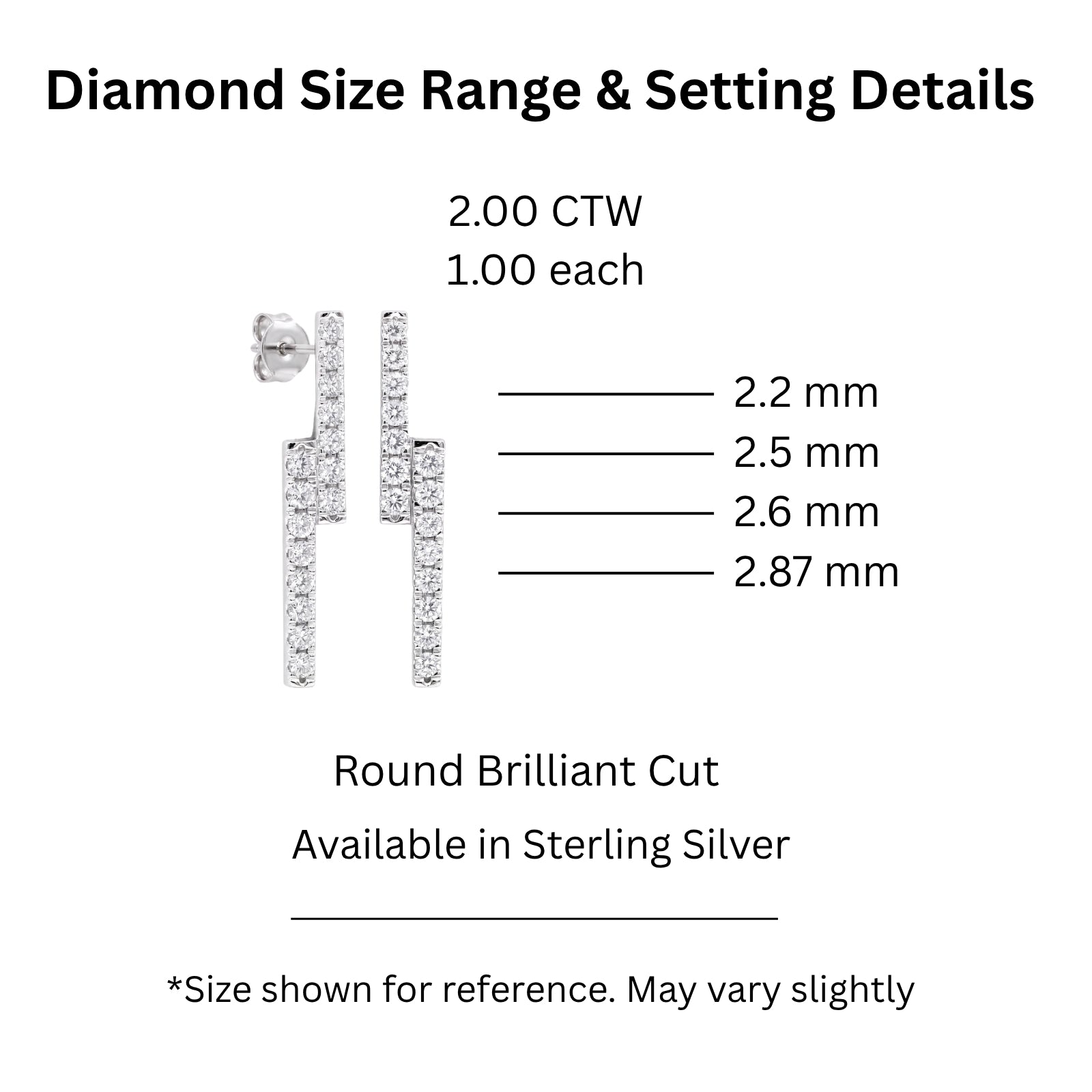 Diamonair Lab-Grown Diamond Earrings for Women | Sterling Silver | Emerald Cut | Prong, Push Back | F Color, VS+ Clarity | 2.00 Total Carat Weight | Anniversary, Wedding, Birthday Gift
