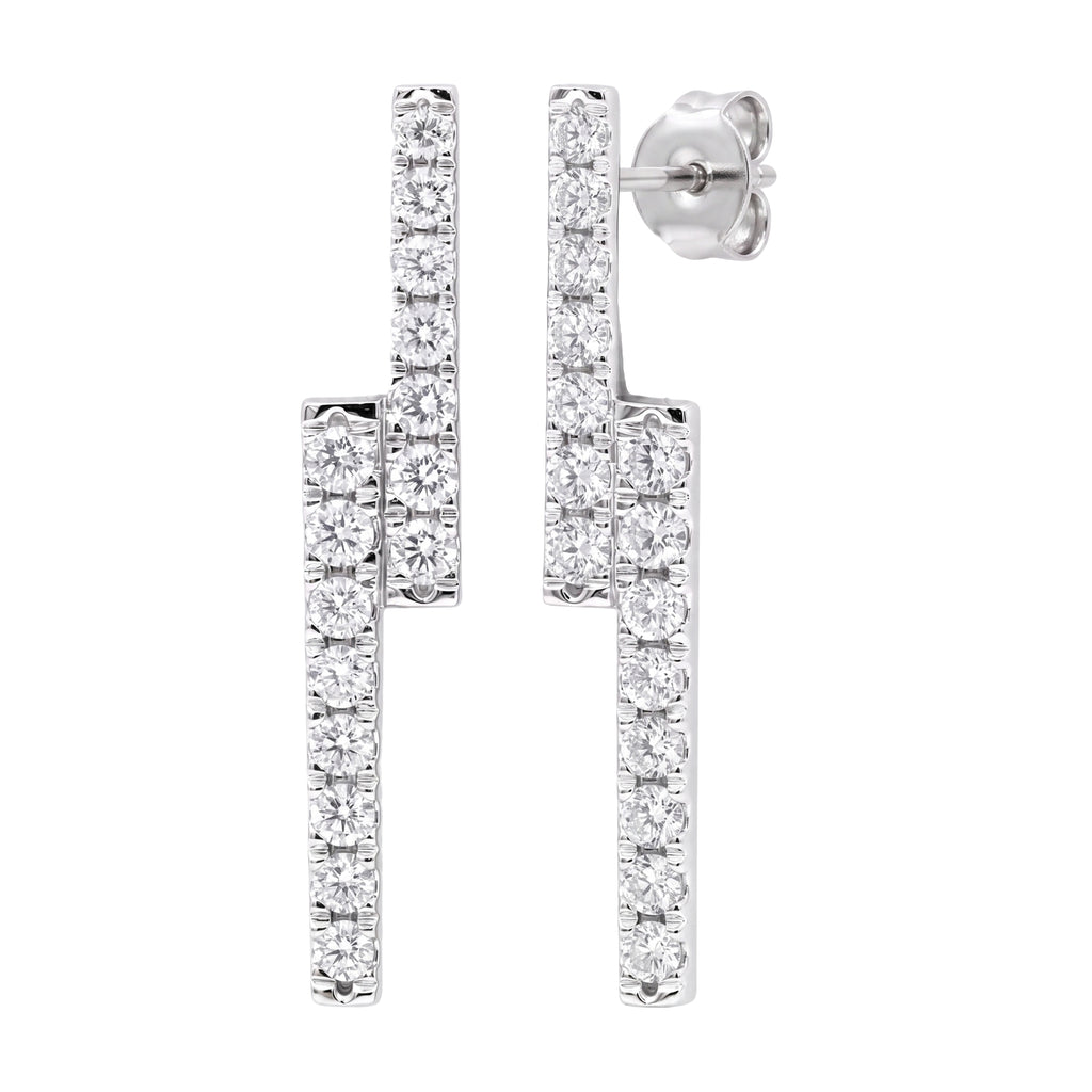 Diamonair Lab-Grown Diamond Earrings for Women | Sterling Silver | Emerald Cut | Prong, Push Back | F Color, VS+ Clarity | 3.00 Total Carat Weight | Anniversary, Wedding, Birthday Gift