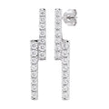 Diamonair Lab-Grown Diamond Earrings for Women | Sterling Silver | Emerald Cut | Prong, Push Back | F Color, VS+ Clarity | 3.00 Total Carat Weight | Anniversary, Wedding, Birthday Gift