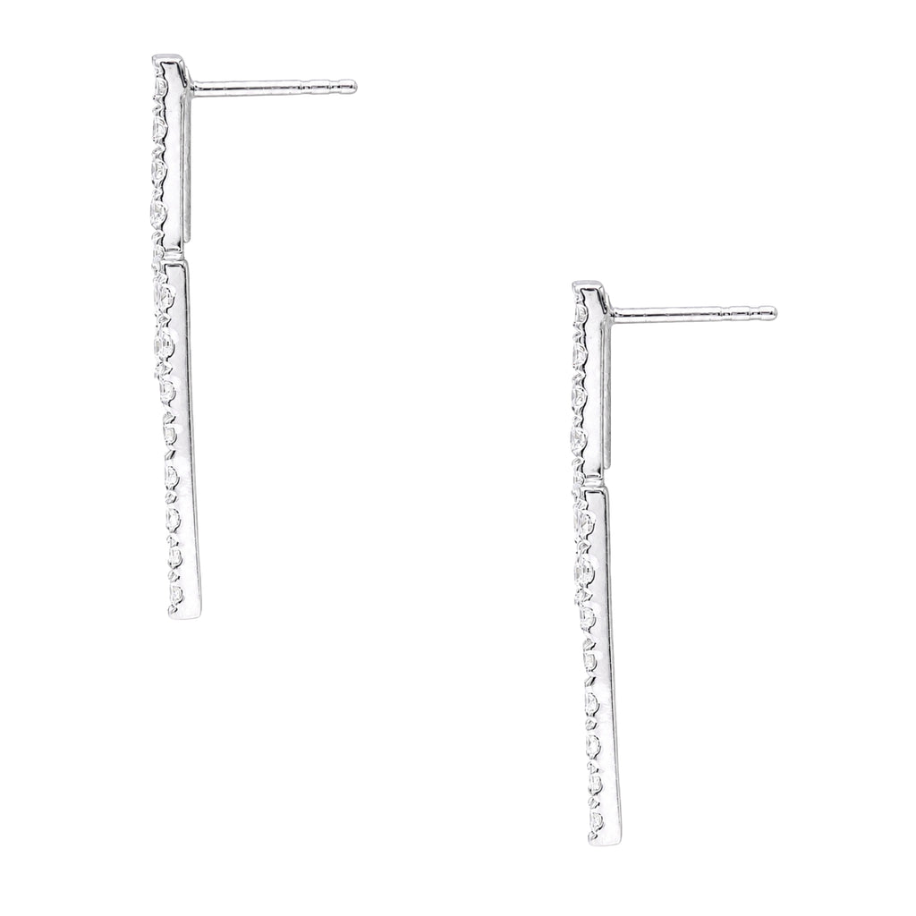 Diamonair Lab-Grown Diamond Earrings for Women | Sterling Silver | Emerald Cut | Prong, Push Back | F Color, VS+ Clarity | 3.00 Total Carat Weight | Anniversary, Wedding, Birthday Gift
