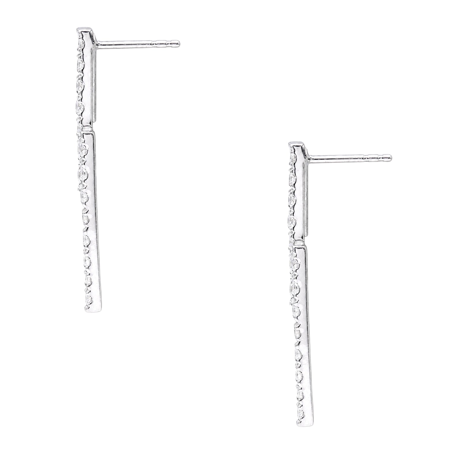 Diamonair Lab-Grown Diamond Earrings for Women | Sterling Silver | Emerald Cut | Prong, Push Back | F Color, VS+ Clarity | 3.00 Total Carat Weight | Anniversary, Wedding, Birthday Gift