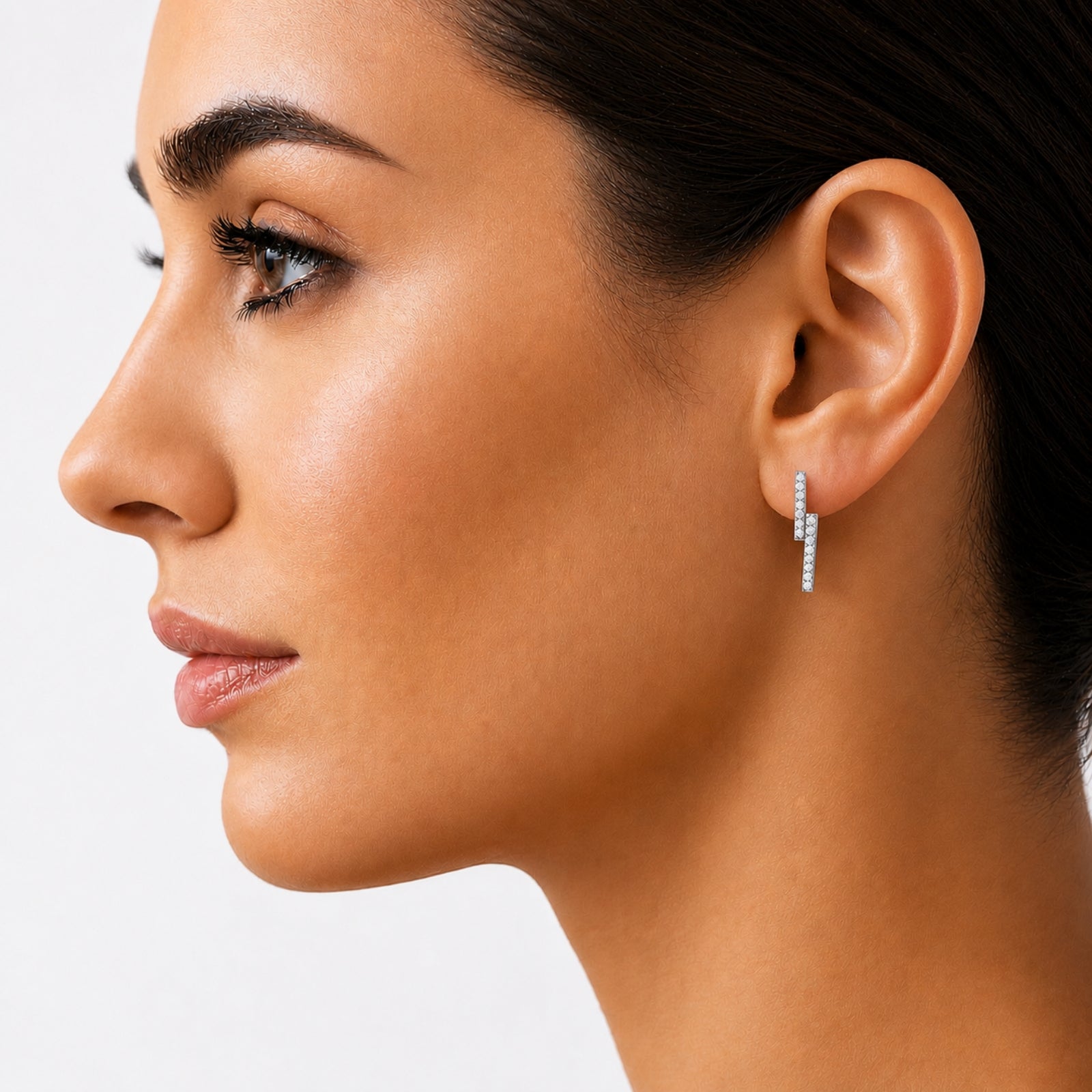 Diamonair Lab-Grown Diamond Earrings for Women | Sterling Silver | Emerald Cut | Prong, Push Back | F Color, VS+ Clarity | 3.00 Total Carat Weight | Anniversary, Wedding, Birthday Gift