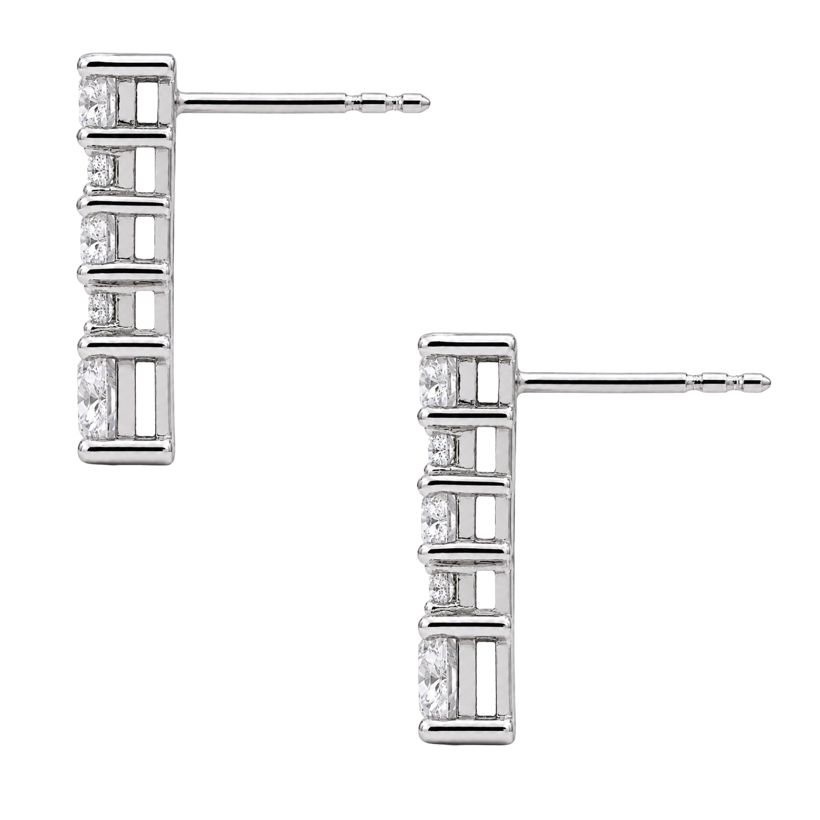 Diamonair Lab Grown Diamond (F/VS+) 2.00 carat Round cut Sterling Silver Drop Earrings - Sterling Silver | Gold over Silver