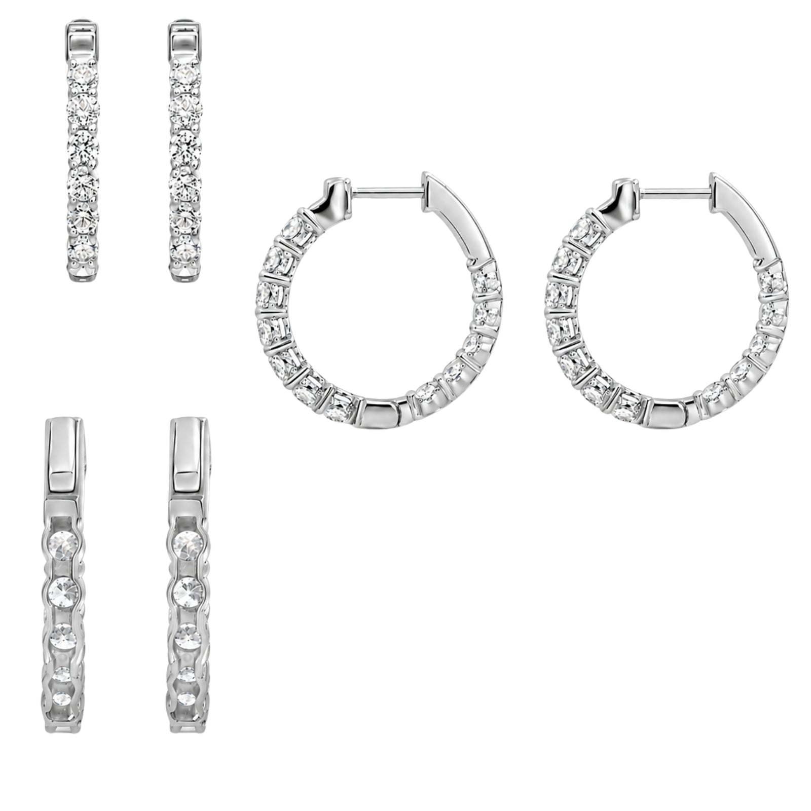 1.00 - 3.00 Carat T.W. Round-cut Lab Grown Diamond (F/VS+) 14K Gold Hoop Earrings
