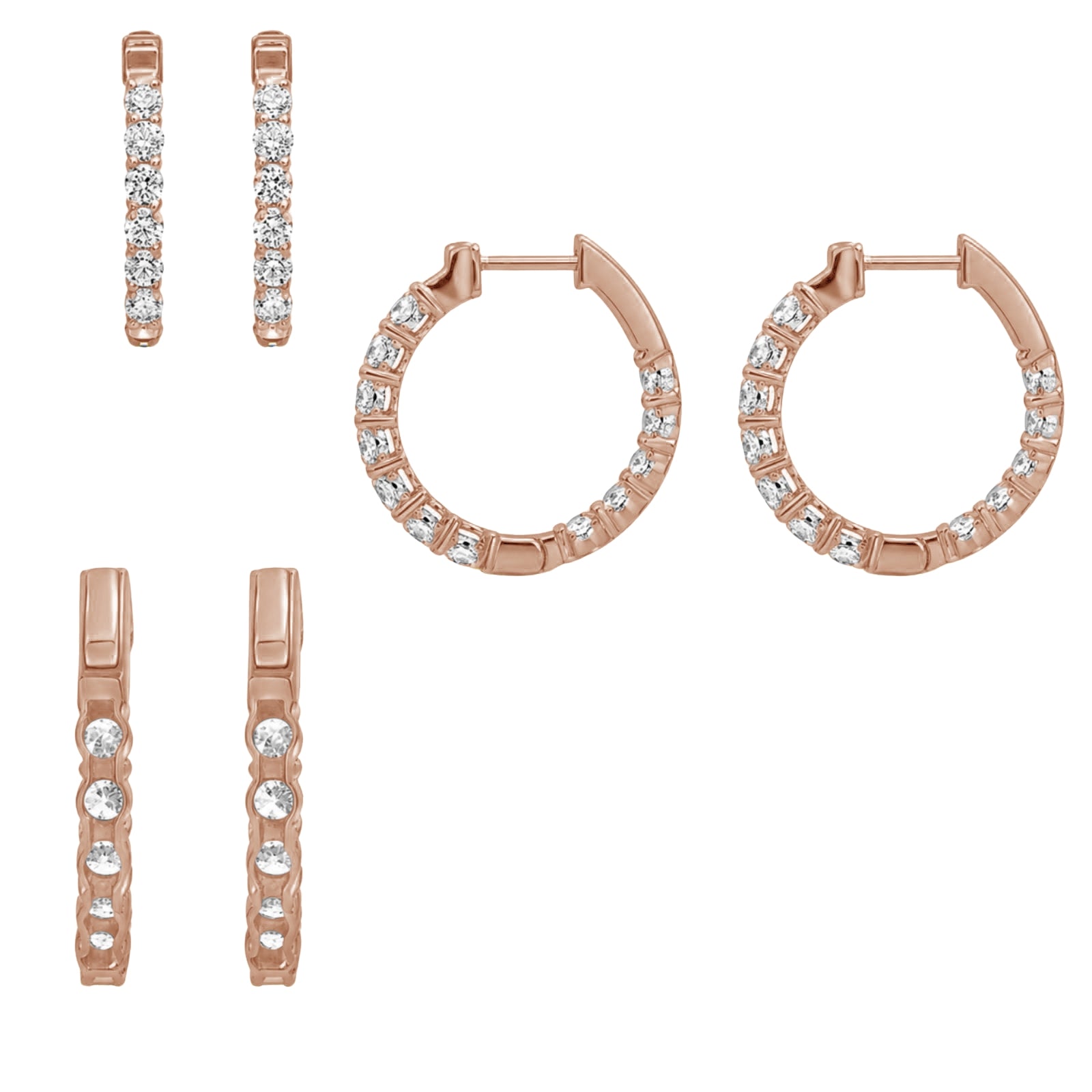 1.00 - 3.00 Carat T.W. Round-cut Lab Grown Diamond (F/VS+) 14K Gold Hoop Earrings