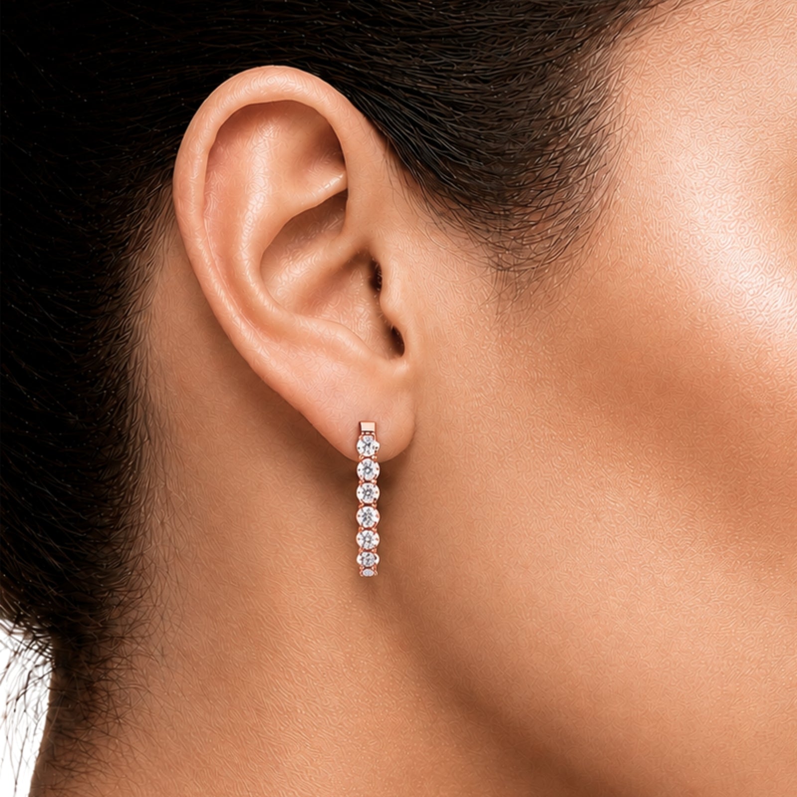 1.00 - 3.00 Carat T.W. Round-cut Lab Grown Diamond (F/VS+) 14K Gold Hoop Earrings