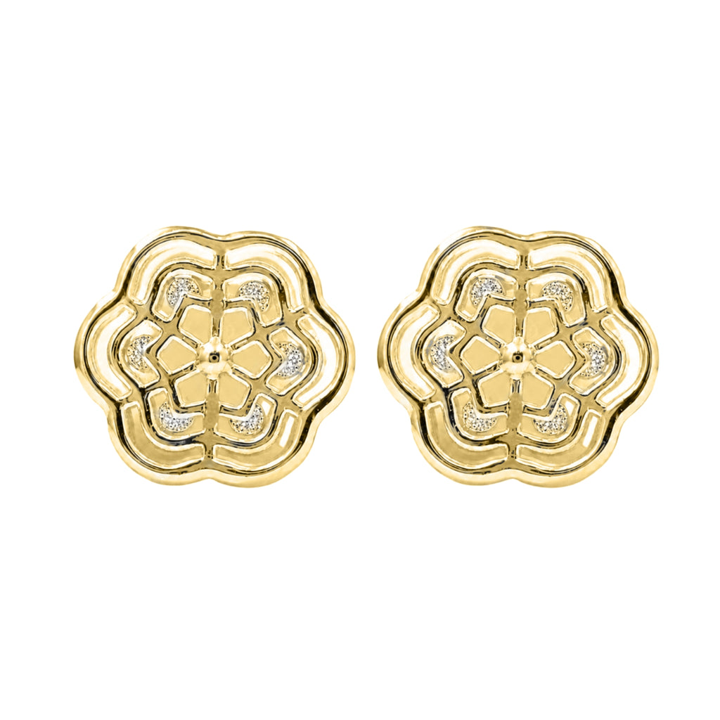 Diamonair Lab Grown Diamond (F/VS+) 3.00 carat Round cut Sterling Silver Cluster Earrings - Sterling Silver | Gold over Silver