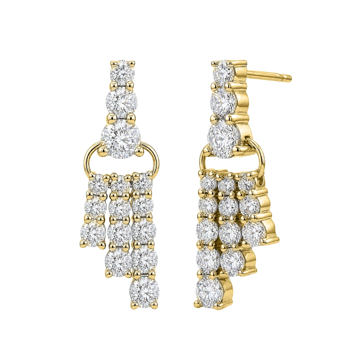 2 ctw Round Drop Earrings