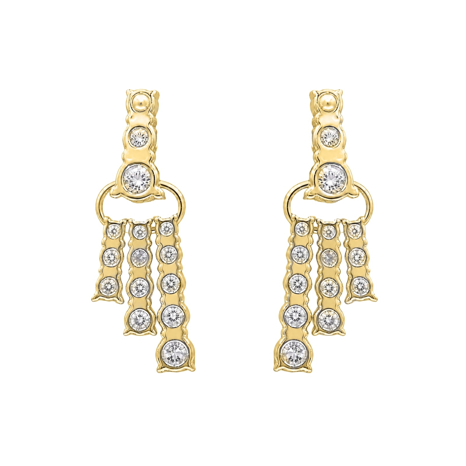 Diamonair Lab Grown Diamond (F/VS+) 2.00 carat Round cut Sterling Silver Drop Earrings - Sterling Silver | Gold over Silver