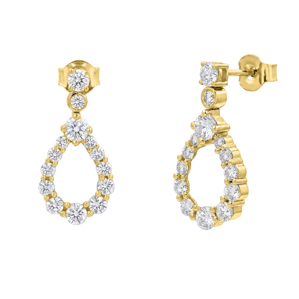 2 ctw Round Drop Earrings