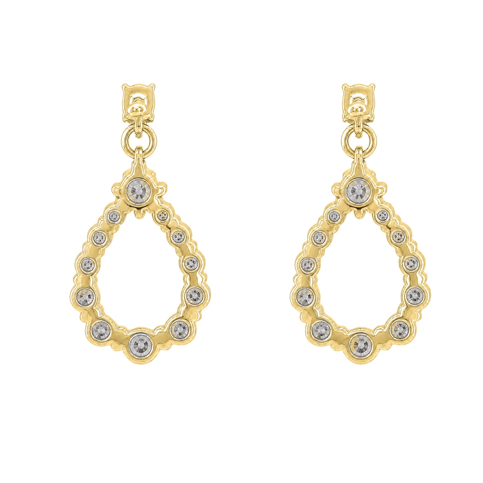 Diamonair Lab Grown Diamond (F/VS+) 2.00 carat Round cut Sterling Silver Dangle Earrings - Sterling Silver | Gold over Silver