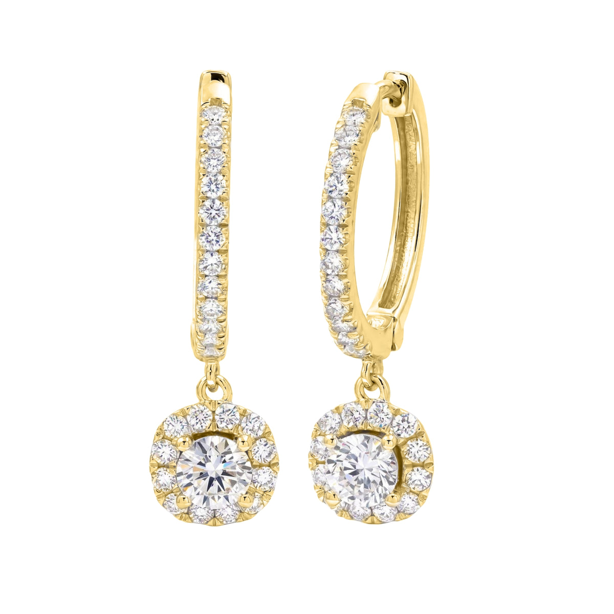 2 ctw Round Drop Earrings