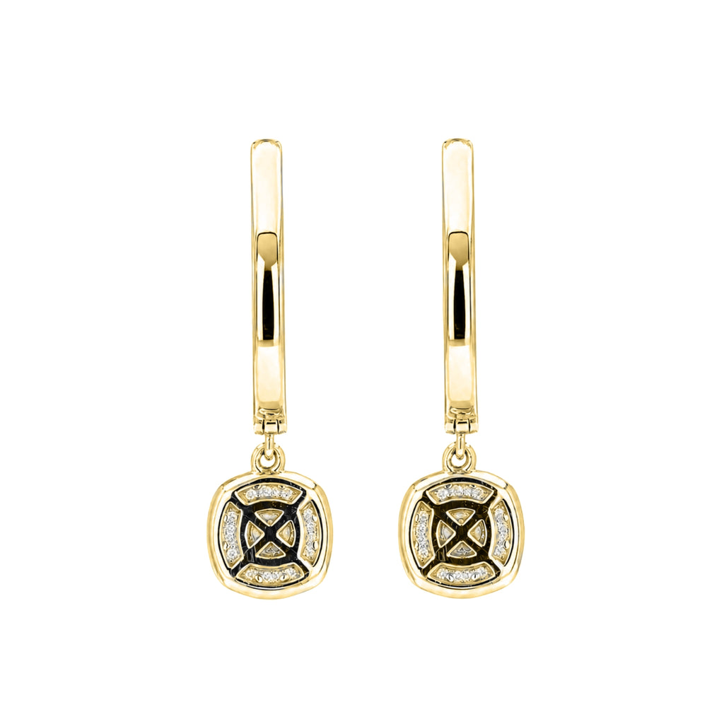 Diamonair Lab Grown Diamond (F/VS+) 2.00 carat Round cut Sterling Silver Dangle Earrings - Sterling Silver | Gold over Silver
