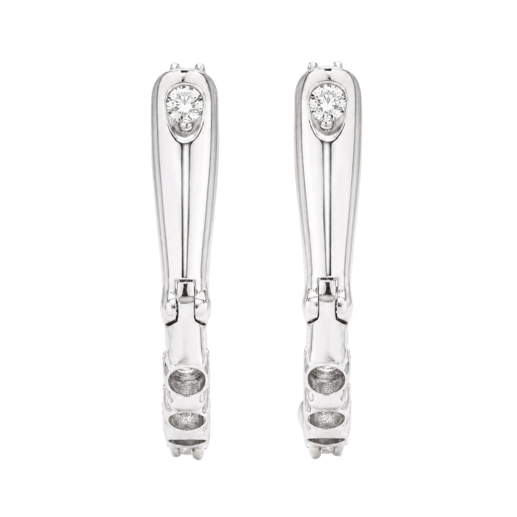 Diamonair Lab Grown Diamond (F/VS+) 1.00 carat Round cut Sterling Silver Hoop Earrings - Sterling Silver
