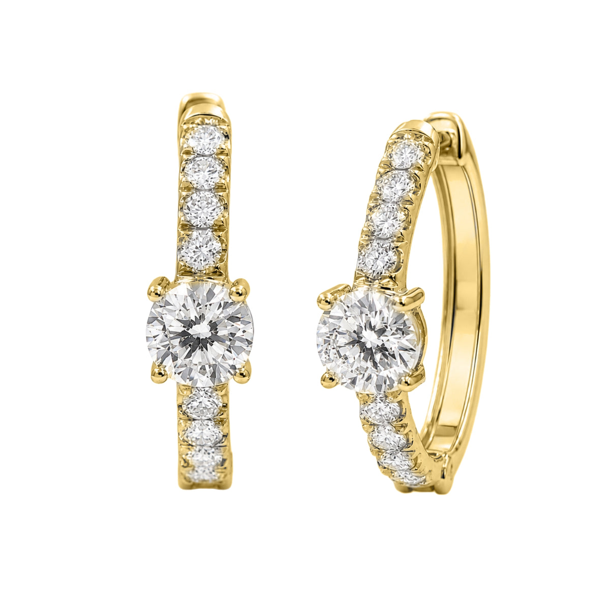 2 ctw Round Hoop Earrings