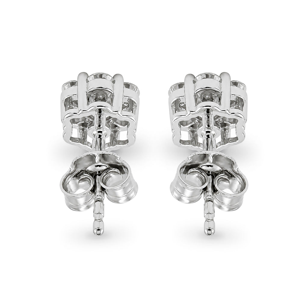Diamonair Lab Grown Diamond (F/VS+) 1.00 carat Round cut Sterling Silver Stud Earrings - Sterling Silver | Gold over Silver