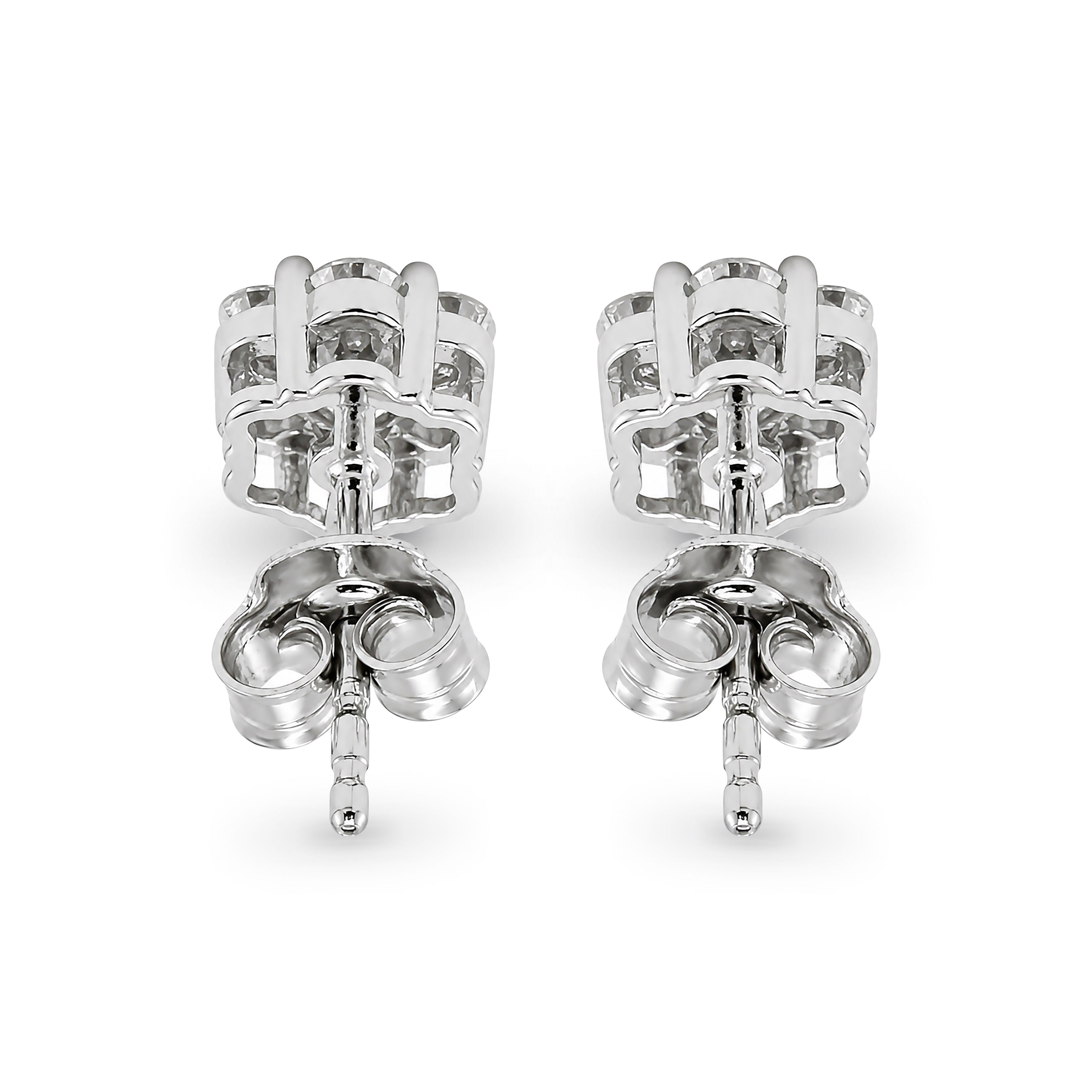 Diamonair Lab Grown Diamond (F/VS+) 1.00 carat Round cut Sterling Silver Stud Earrings - Sterling Silver | Gold over Silver