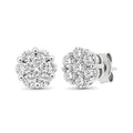 Diamonair Lab Grown Diamond (F/VS+) 1.00 carat Round cut Sterling Silver Stud Earrings - Sterling Silver | Gold over Silver