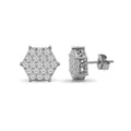 Diamonair Lab Grown Diamond (F/VS+) 1.00 carat Round cut Sterling Silver Stud Earrings - Sterling Silver | Gold over Silver